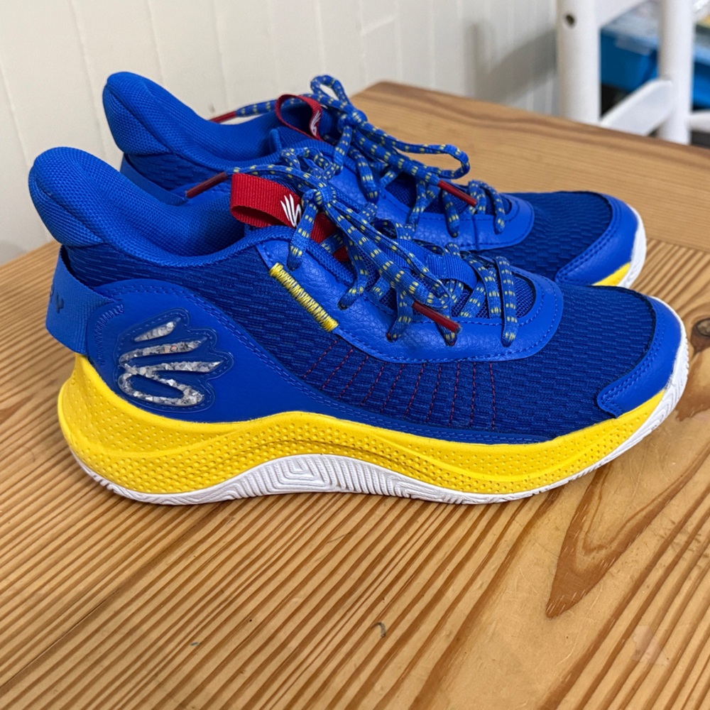 Curry Blue and Yellow Basketball Sneakers